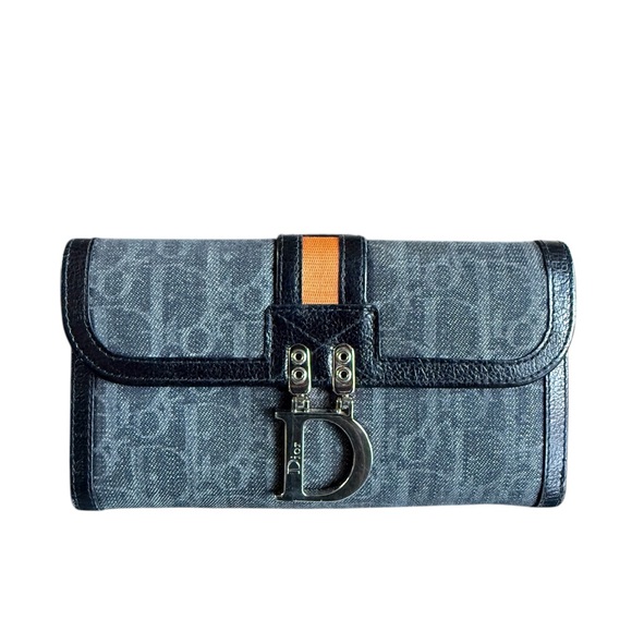Authentic Christian Dior Folding Wallet Trotter D Mark - Picture 1 of 7